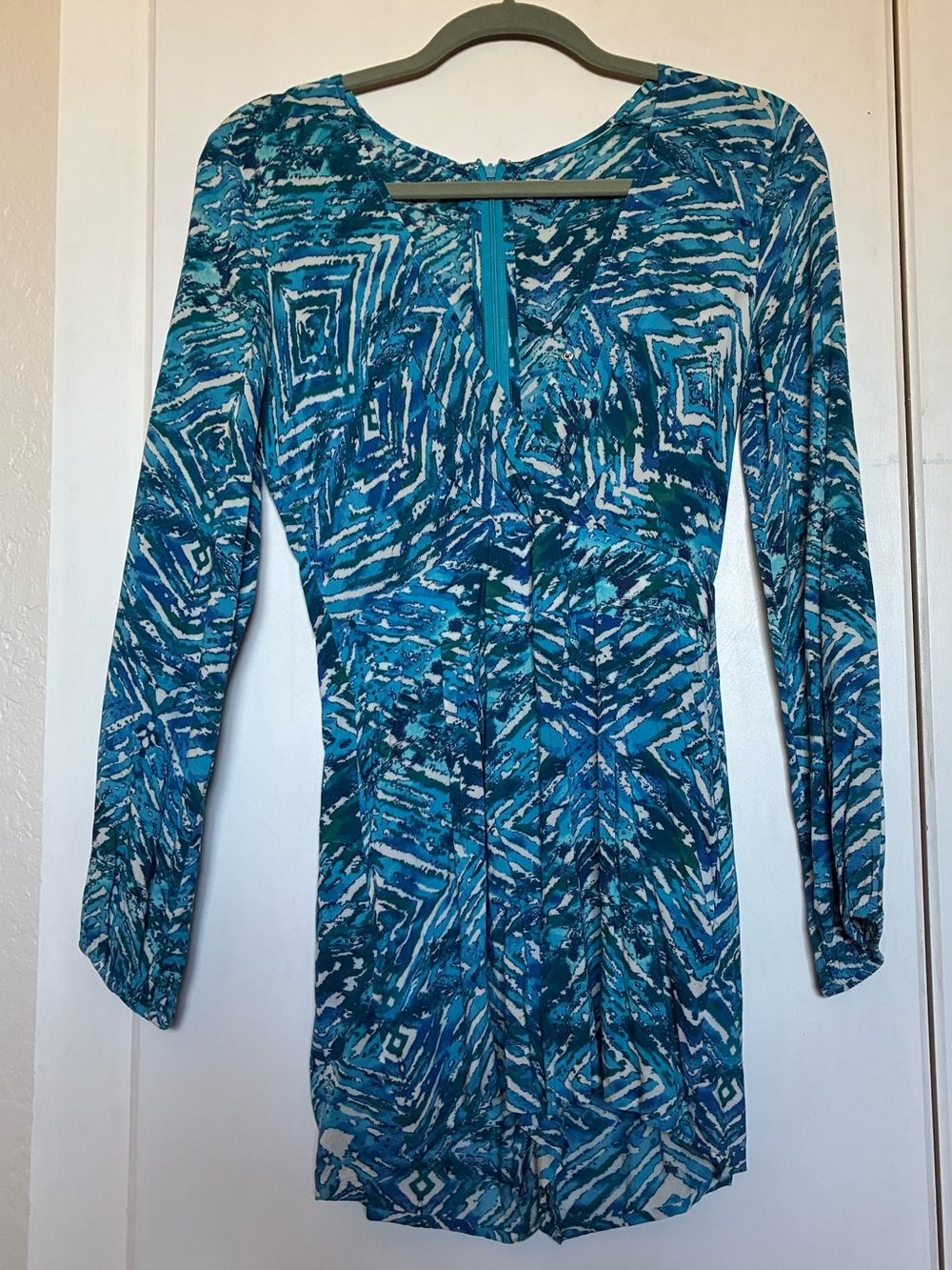 Blue and white lightweight romper